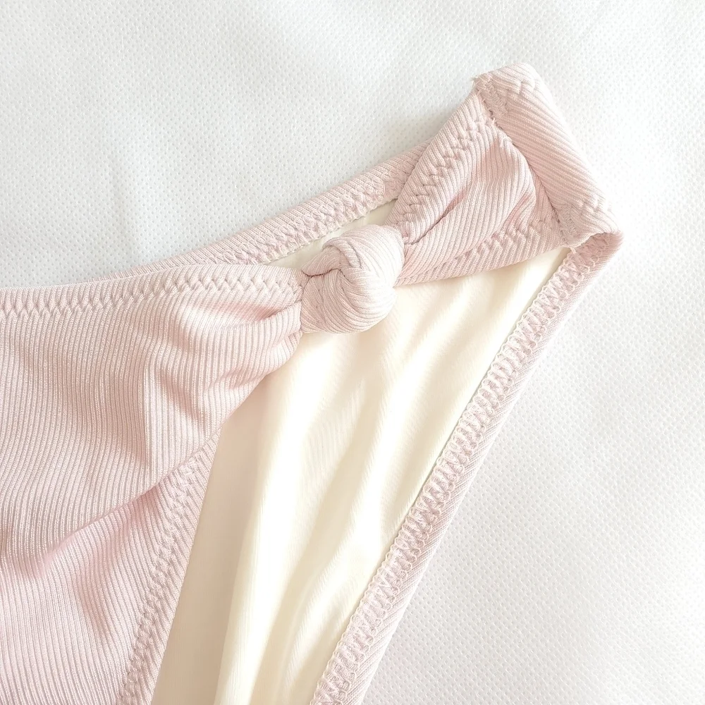 New Solid & Striped The Jade Rib Ballet P Barbie Pink Swim Bikini Bottom Small